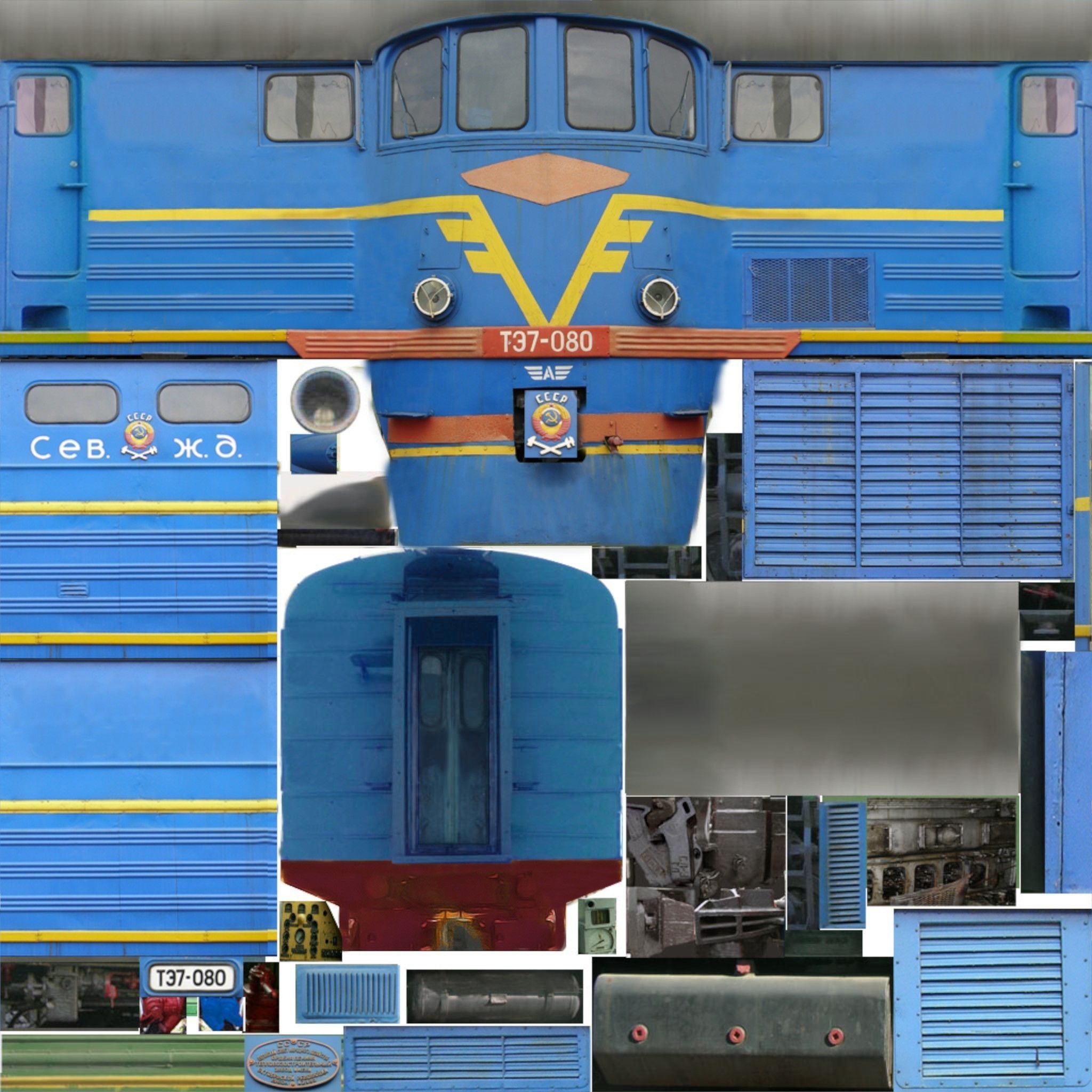 Locomotive TE7 Low-poly 3D model Low-poly 3D model_7