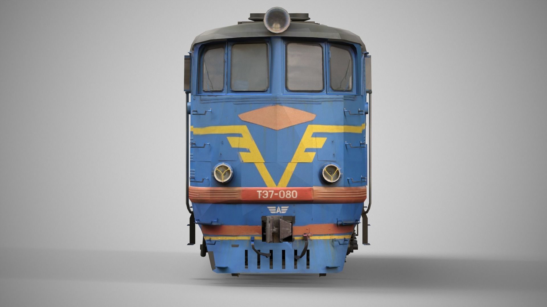 Locomotive TE7 Low-poly 3D model Low-poly 3D model_3