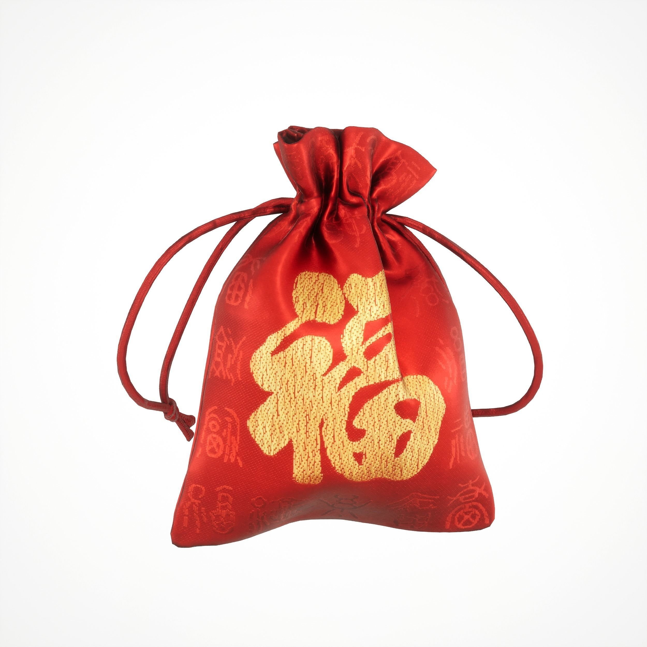 Game-Ready Traditional Lucky Pocket Low-poly 3D model_3