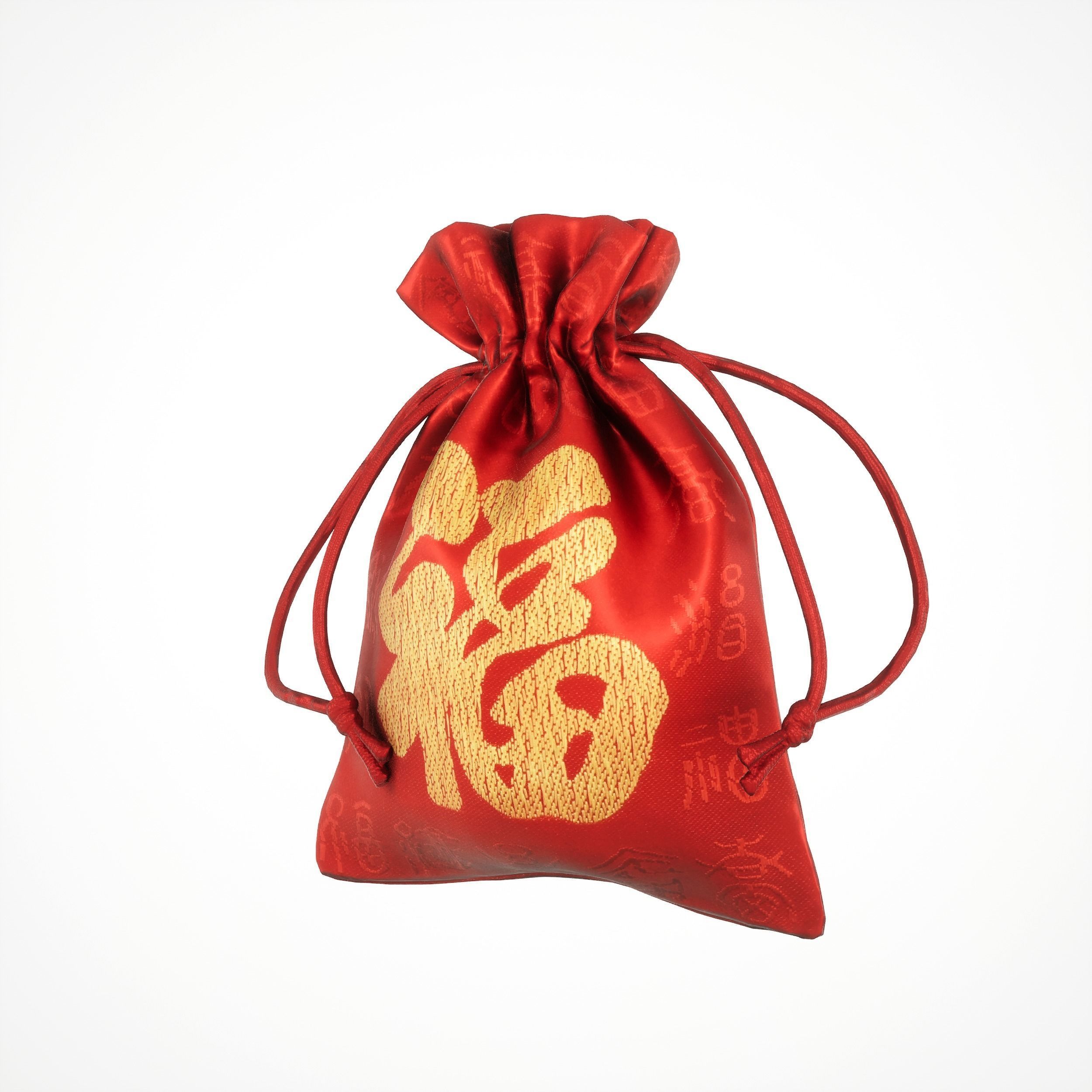 Game-Ready Traditional Lucky Pocket Low-poly 3D model_1