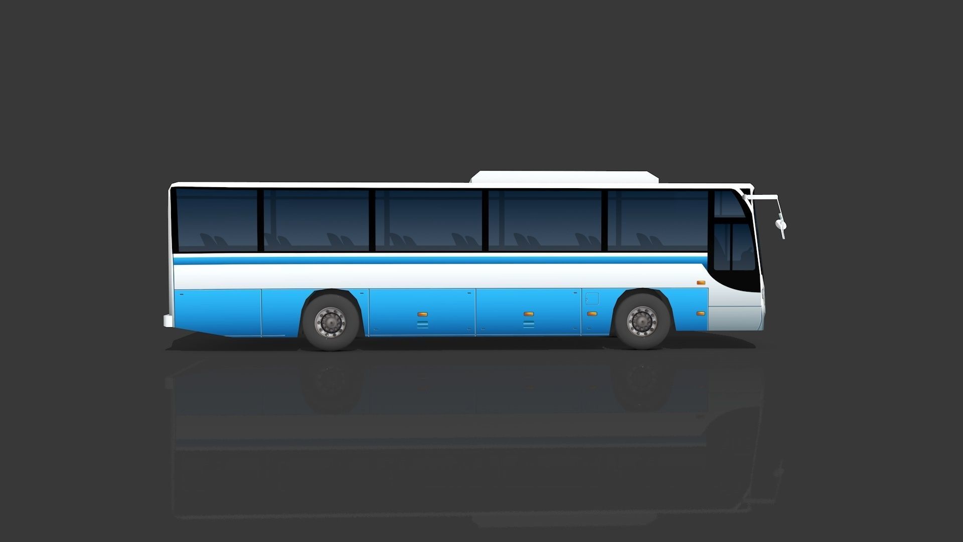 Lowpoly Bus - Buses Low-poly 3D model_29