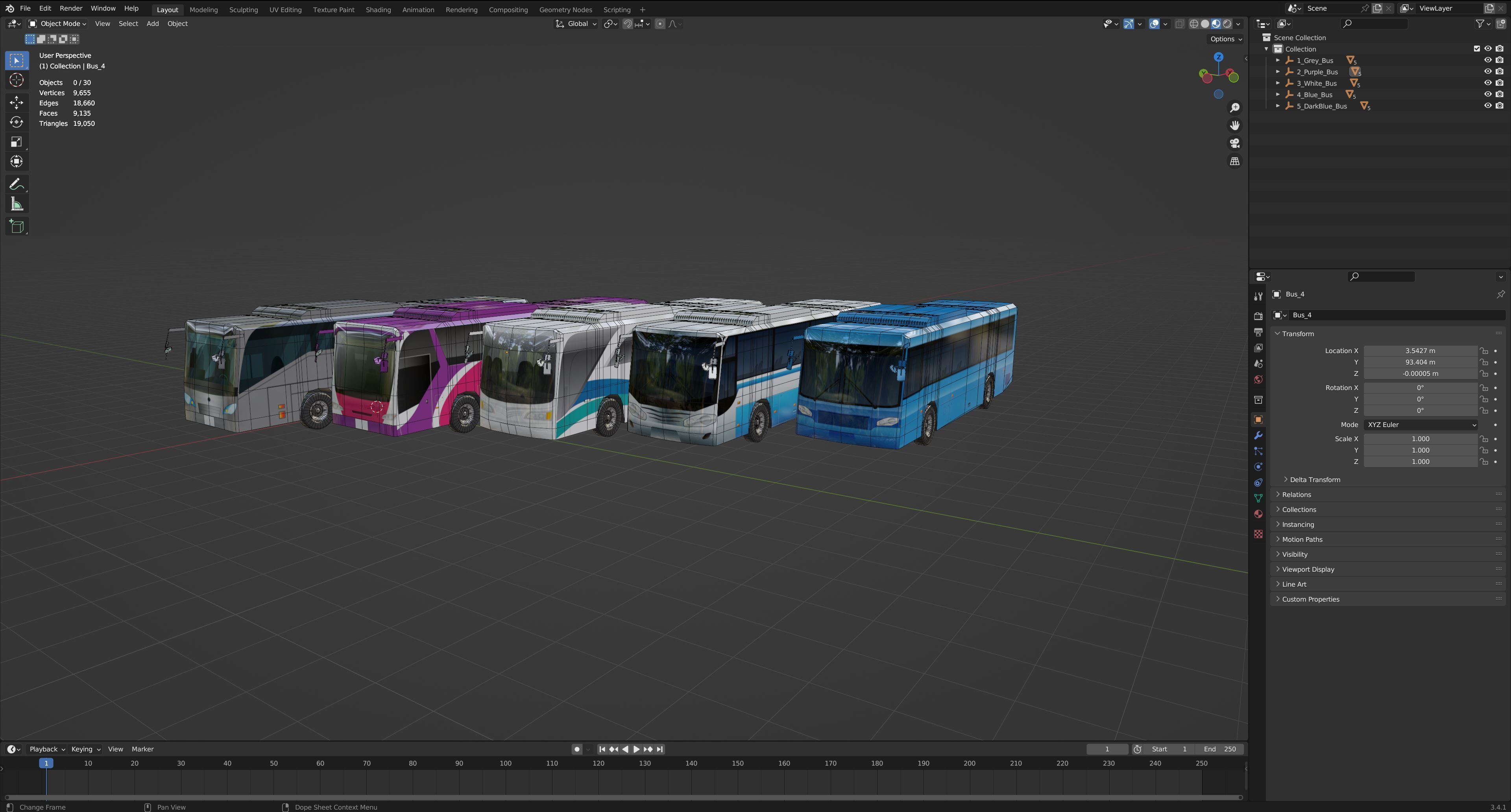 Lowpoly Bus - Buses Low-poly 3D model_36