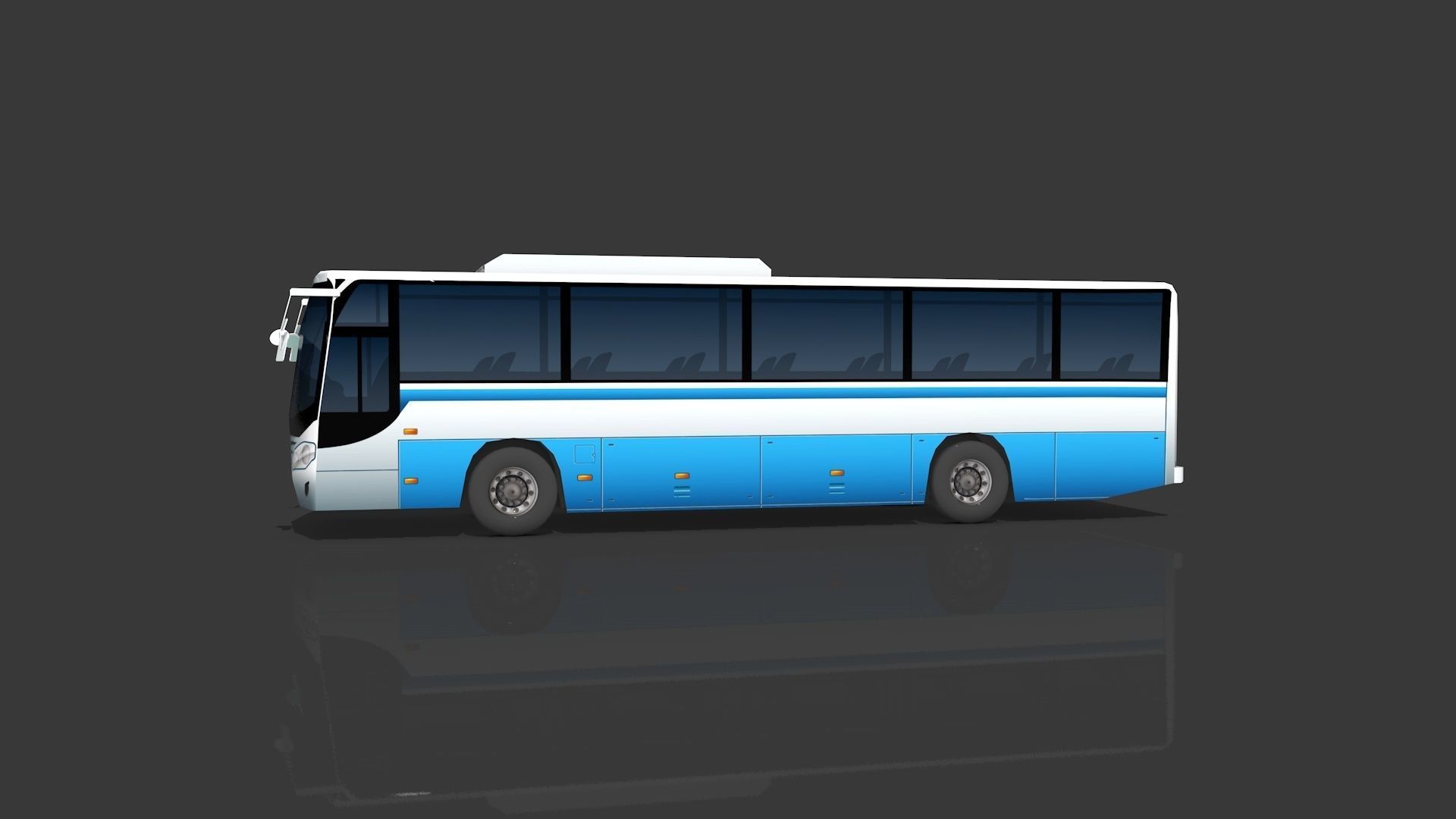 Lowpoly Bus - Buses Low-poly 3D model_26
