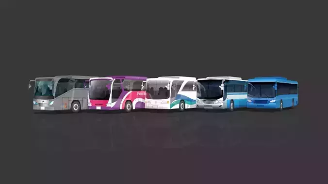 Lowpoly Bus - Buses Low-poly 3D model