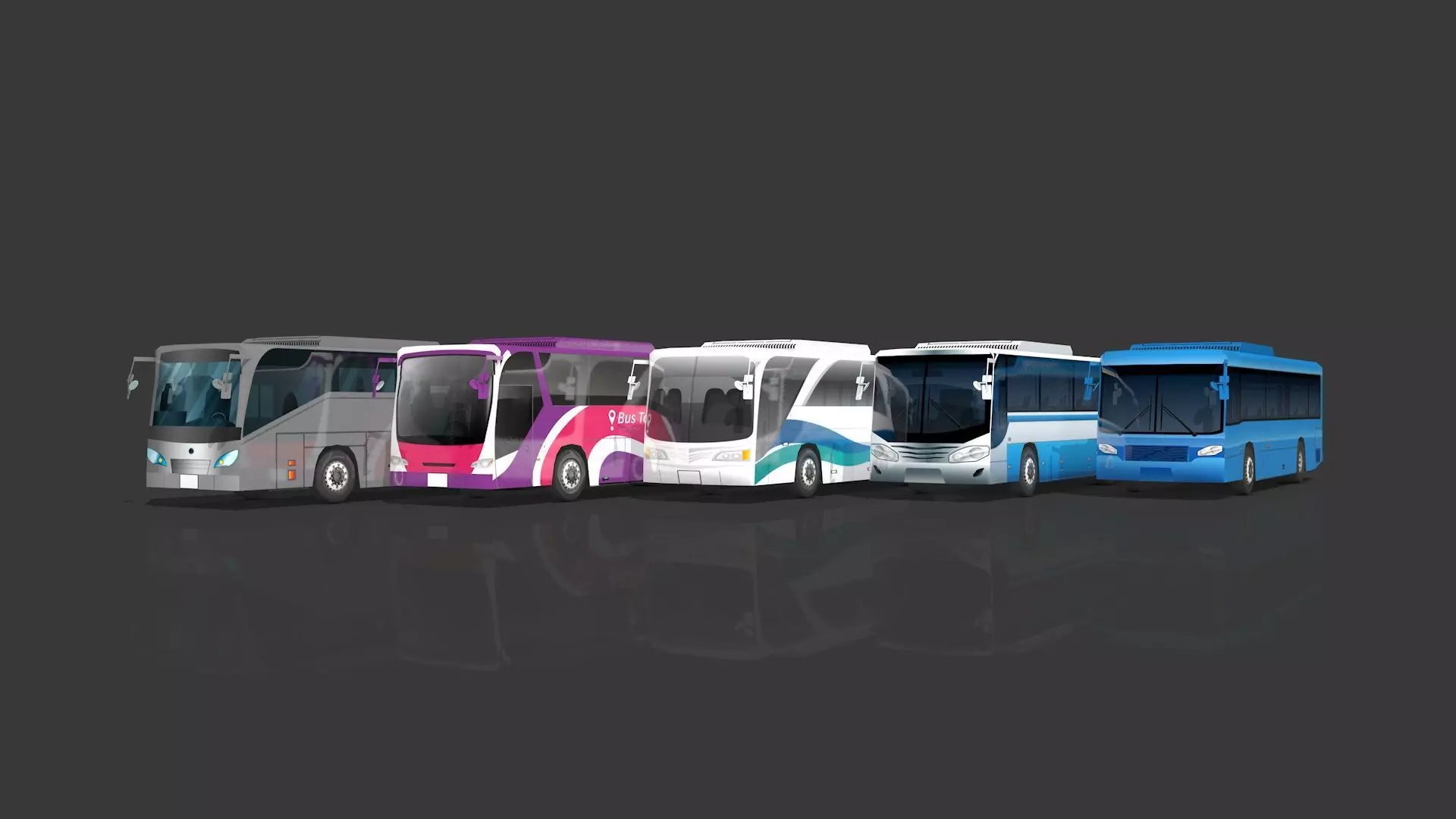 Lowpoly Bus - Buses Low-poly 3D model_0