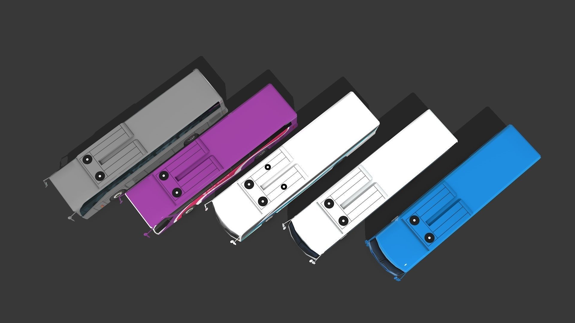 Lowpoly Bus - Buses Low-poly 3D model_4