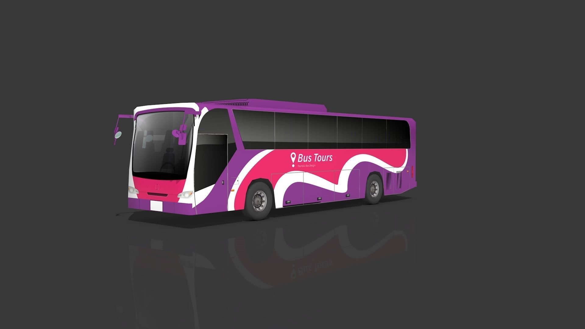 Lowpoly Bus - Buses Low-poly 3D model_10