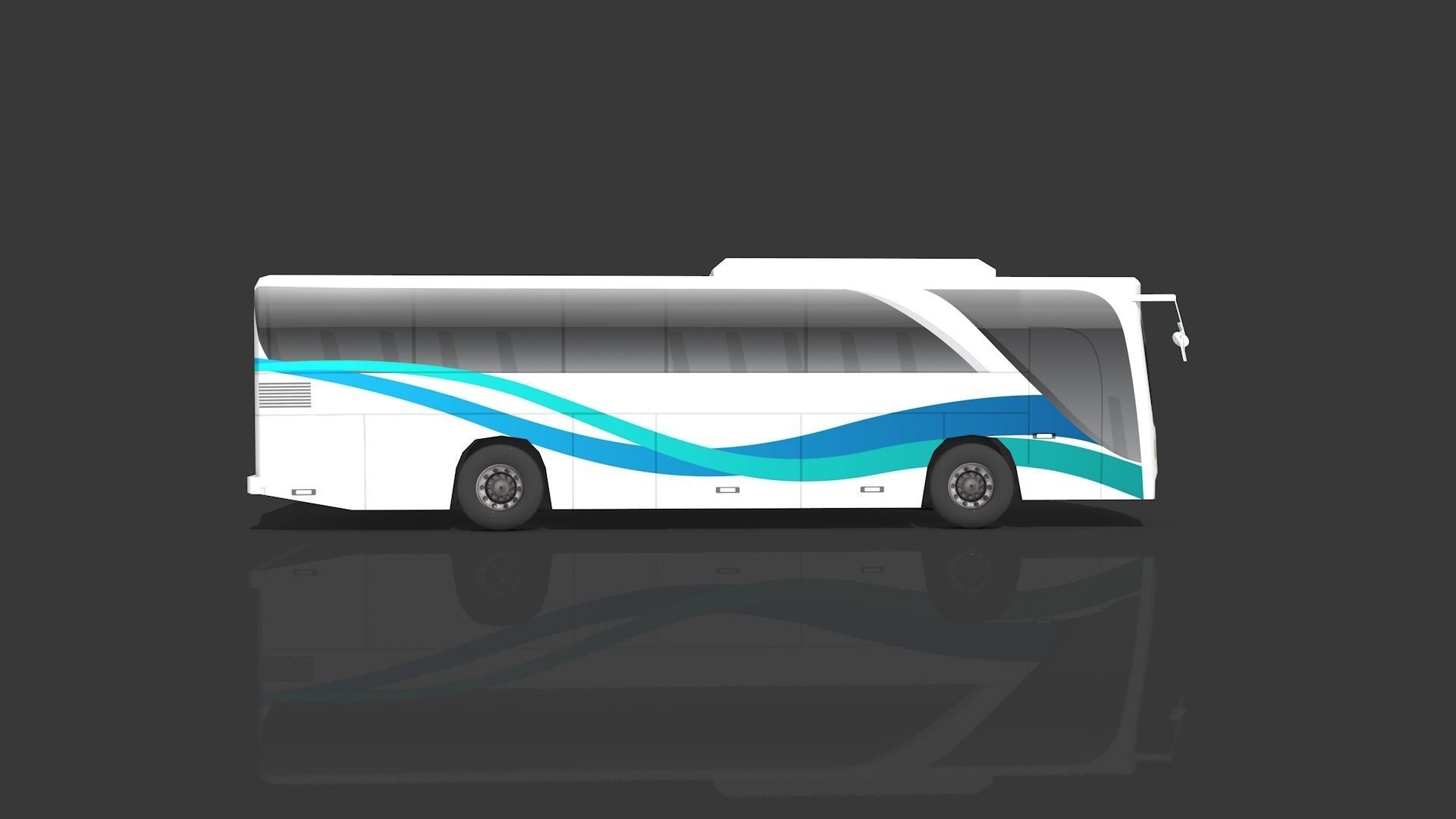 Lowpoly Bus - Buses Low-poly 3D model_19