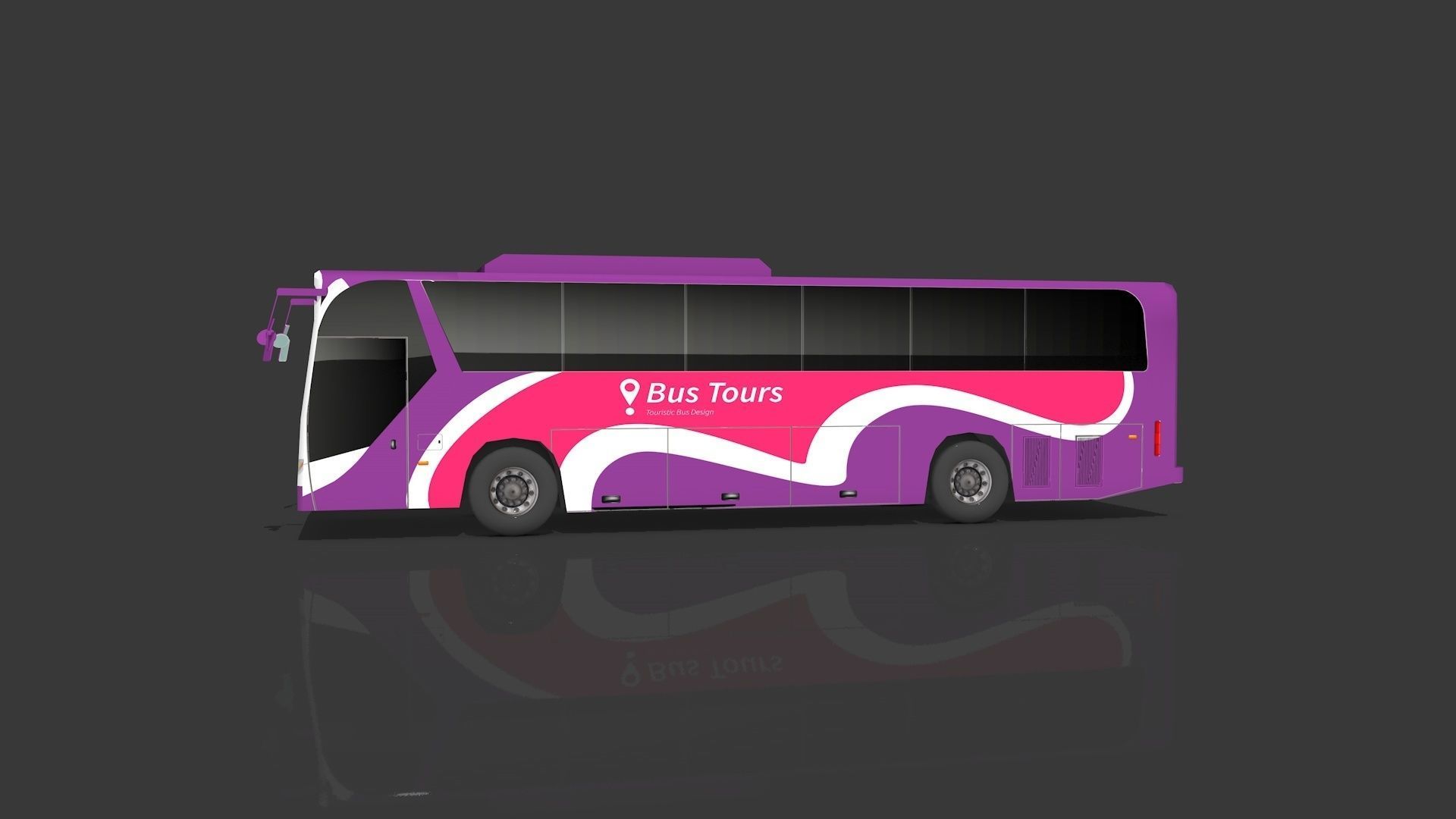 Lowpoly Bus - Buses Low-poly 3D model_11