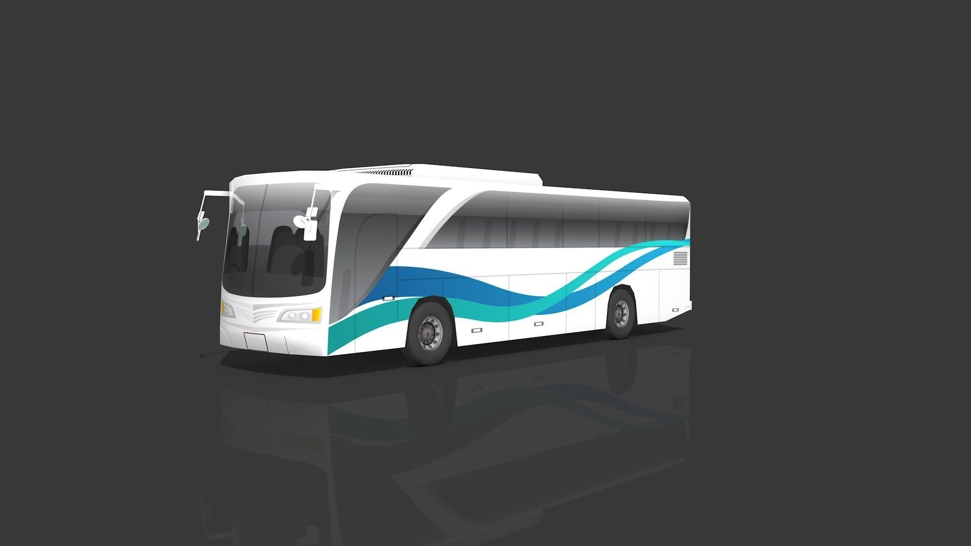 Lowpoly Bus - Buses Low-poly 3D model_15