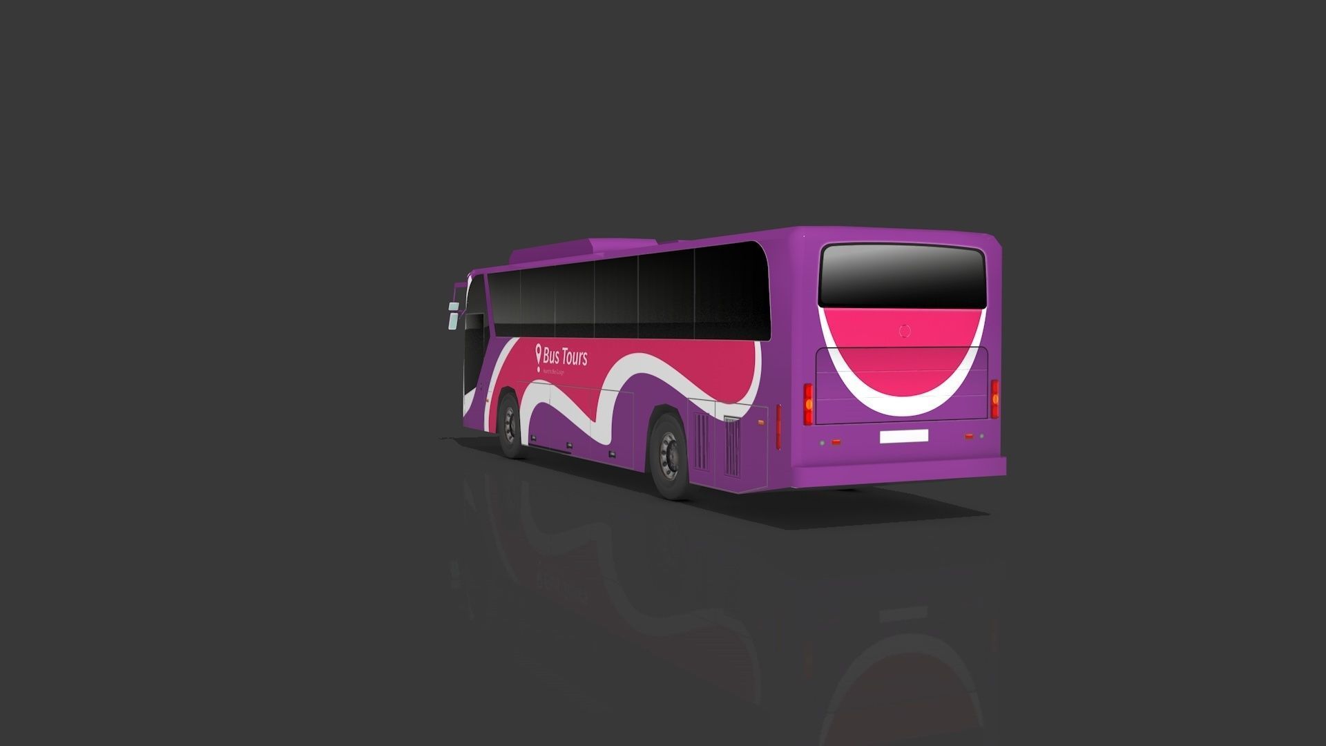 Lowpoly Bus - Buses Low-poly 3D model_12