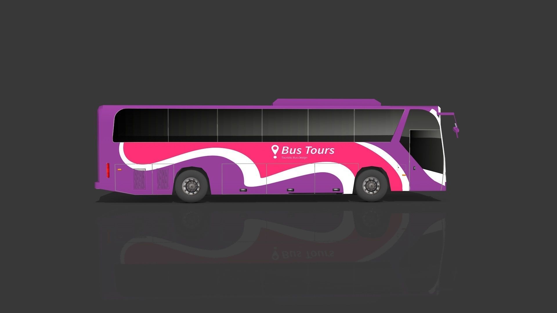 Lowpoly Bus - Buses Low-poly 3D model_14