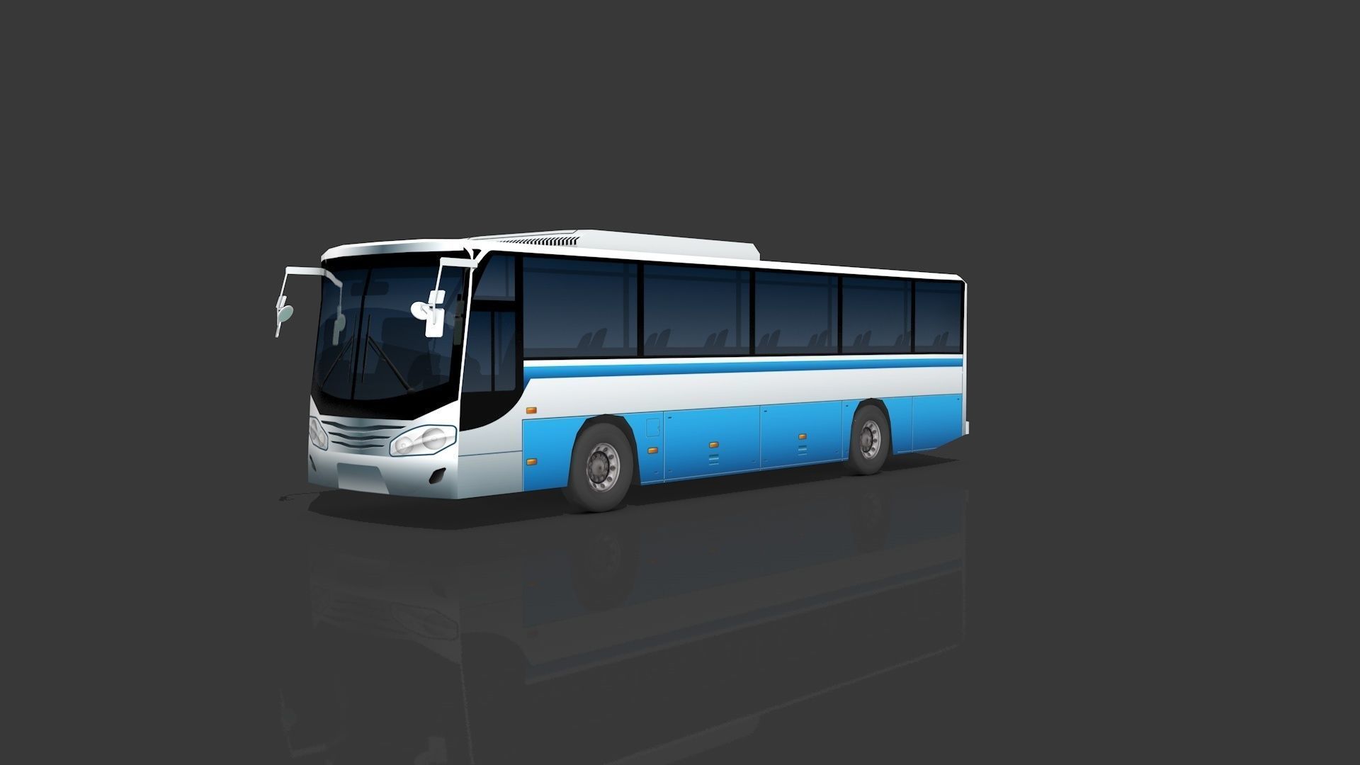 Lowpoly Bus - Buses Low-poly 3D model_25
