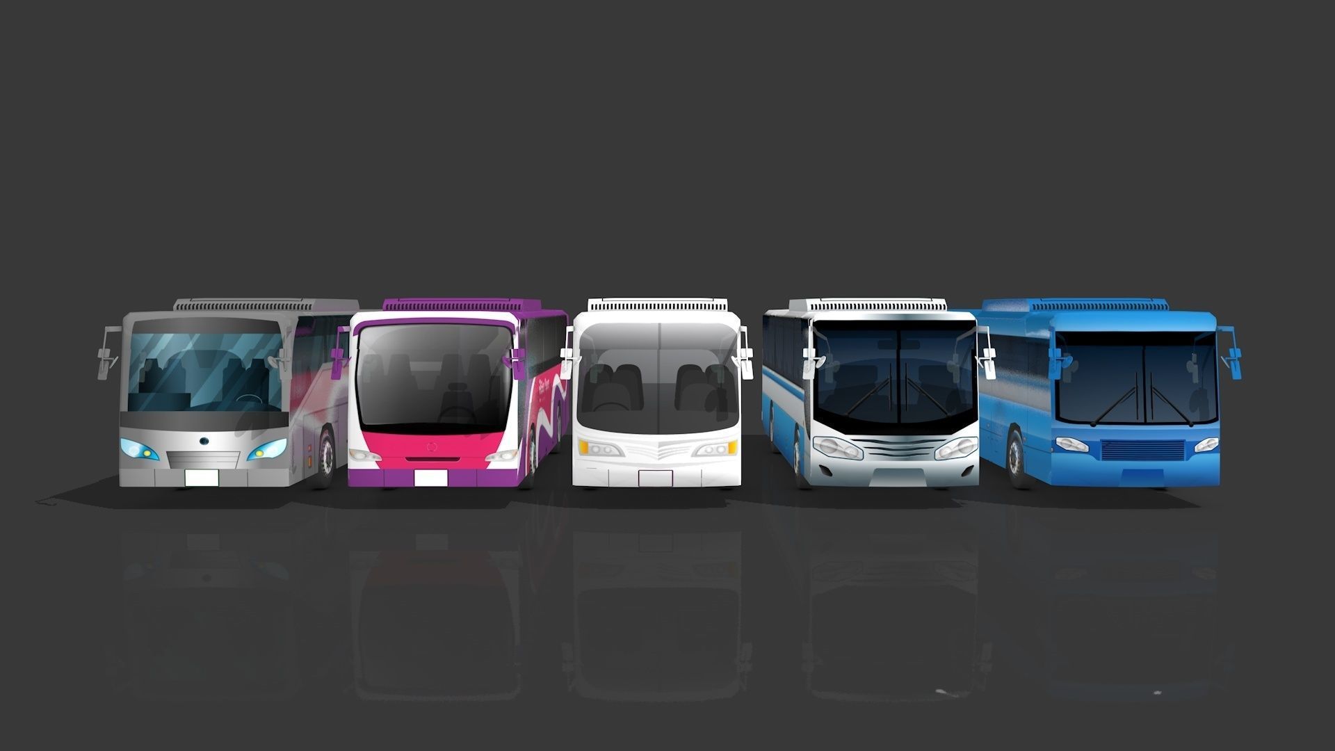 Lowpoly Bus - Buses Low-poly 3D model_2
