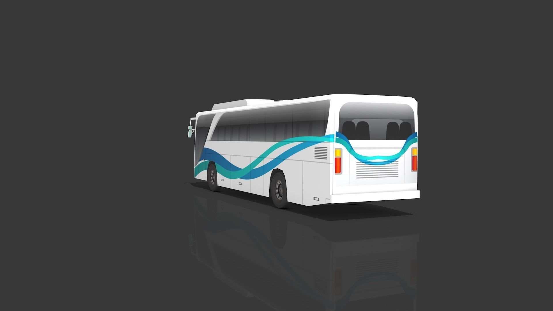 Lowpoly Bus - Buses Low-poly 3D model_17