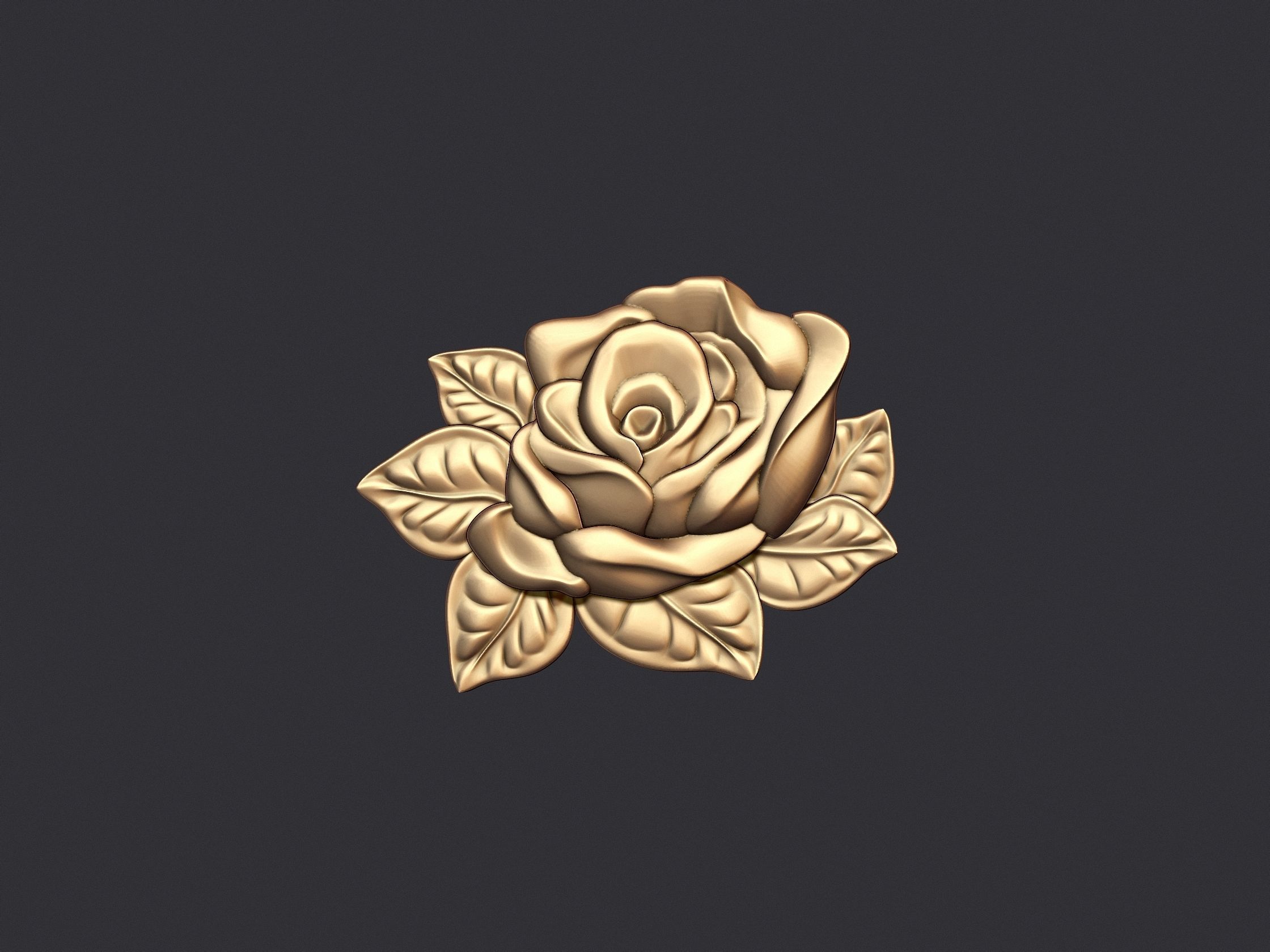Rose Bas Relief 3D print model_6