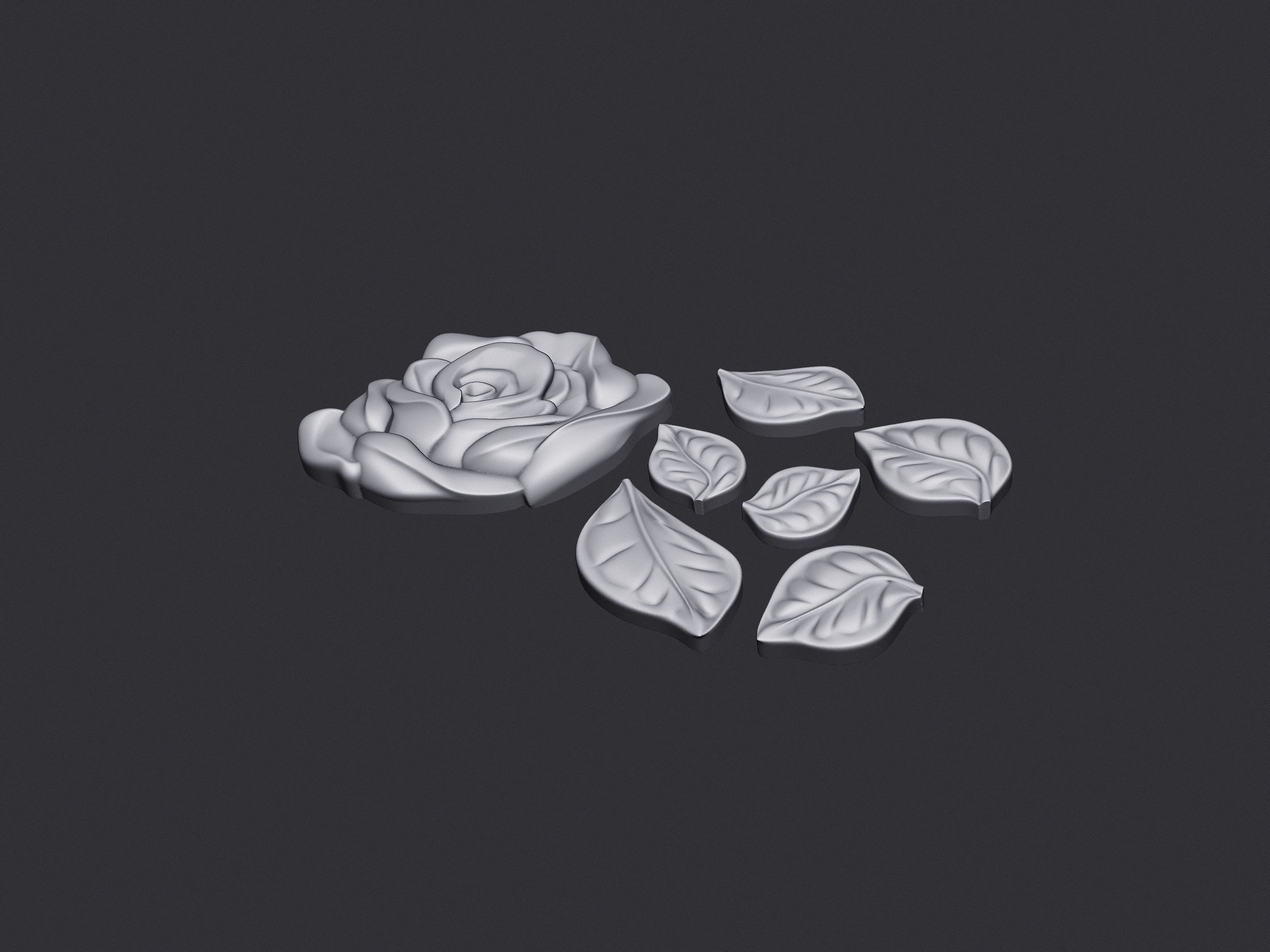 Rose Bas Relief 3D print model_3