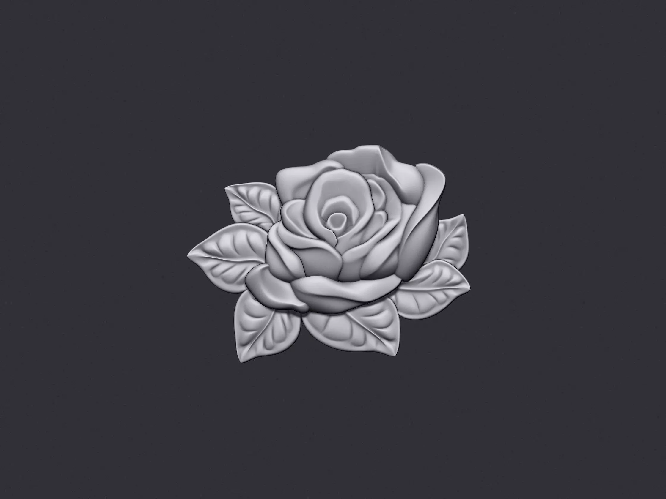 Rose Bas Relief 3D print model_0