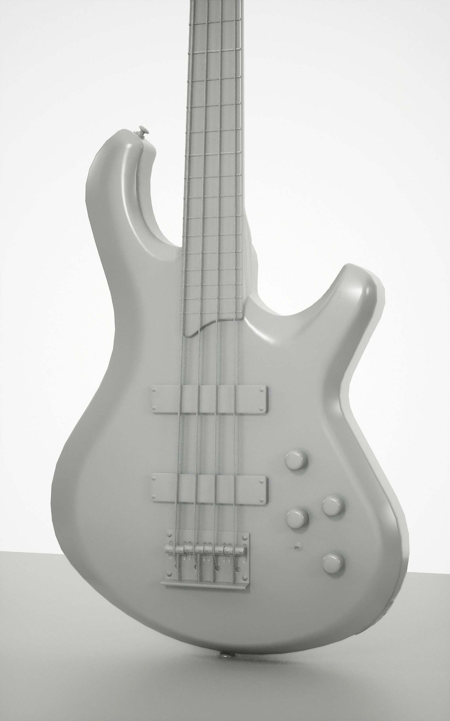 Game-Ready Blue Bass Guitar Low-poly 3D model_11