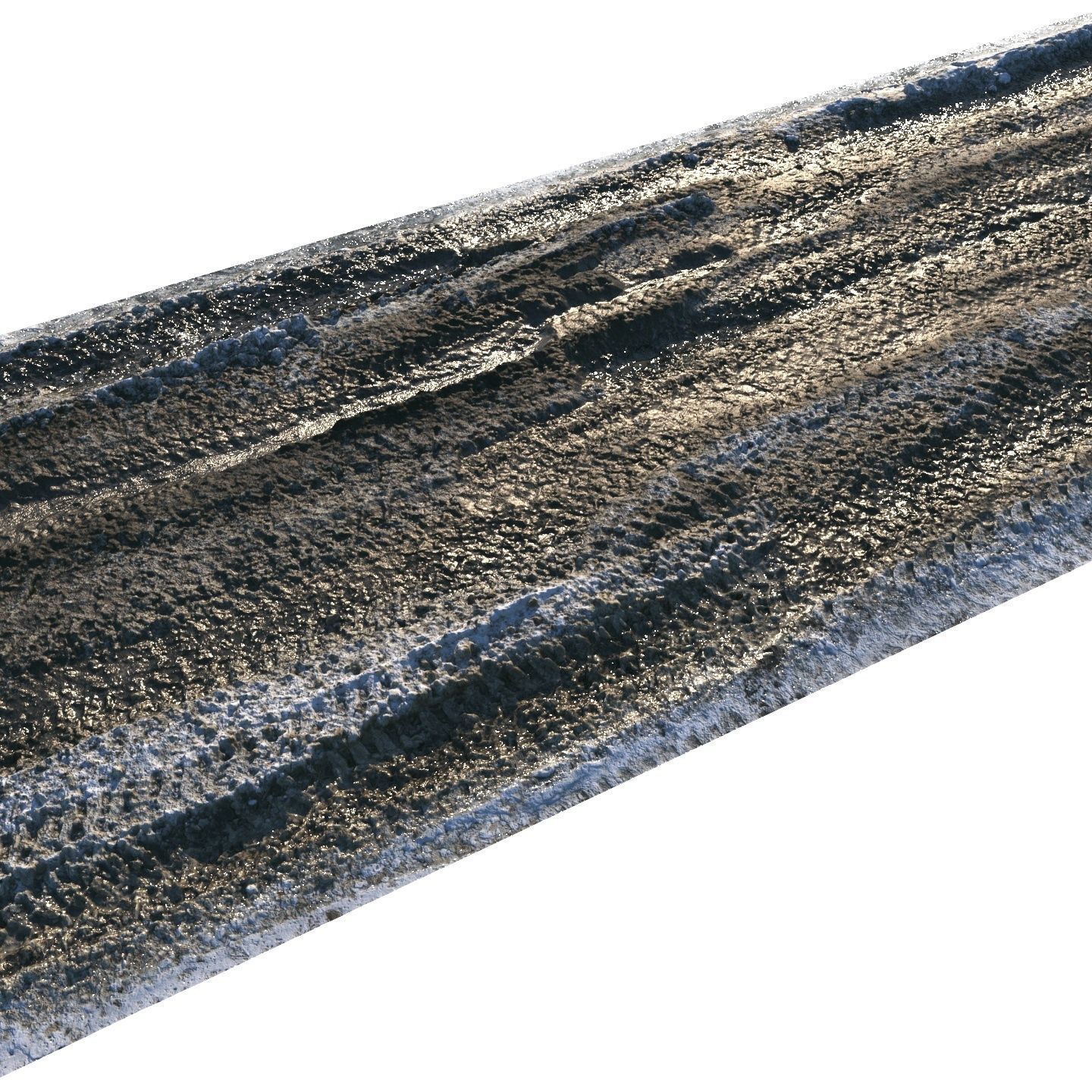 Spring muddy road 03 - 14 meters 3D model_3