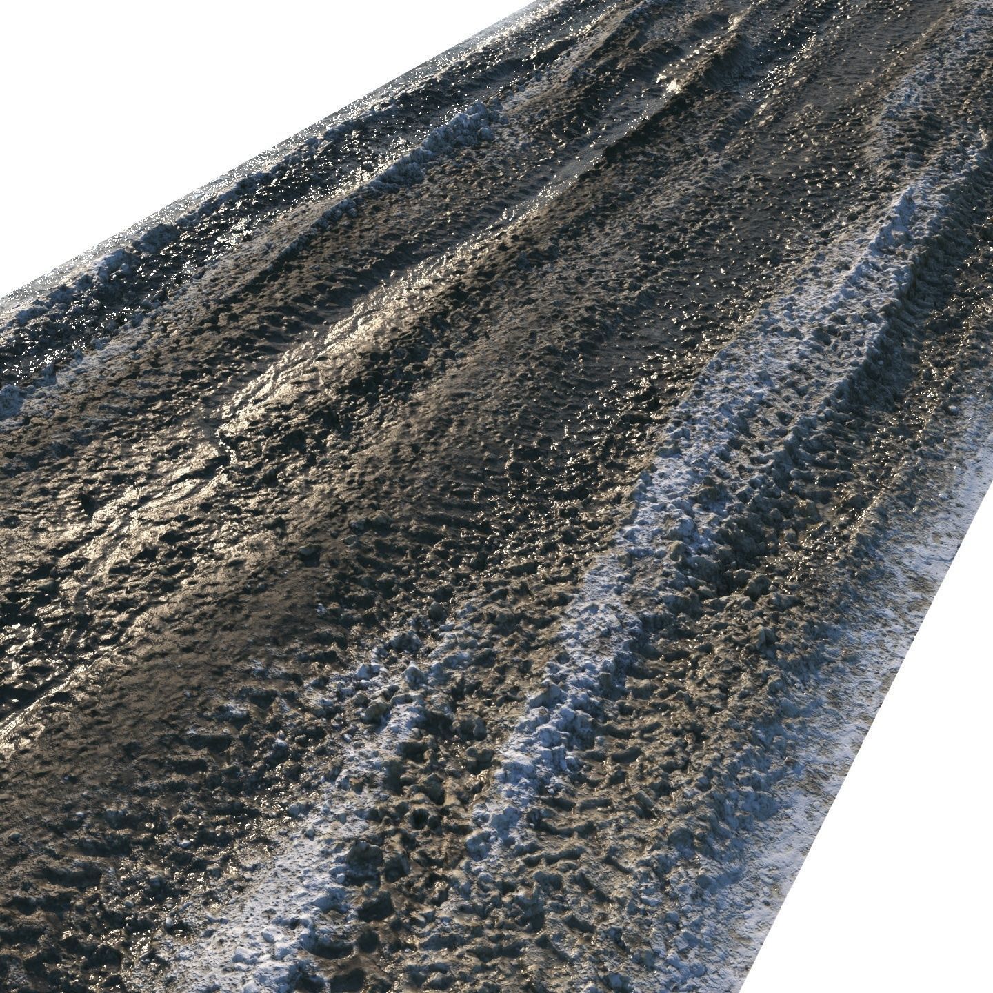 Spring muddy road 03 - 14 meters 3D model_2