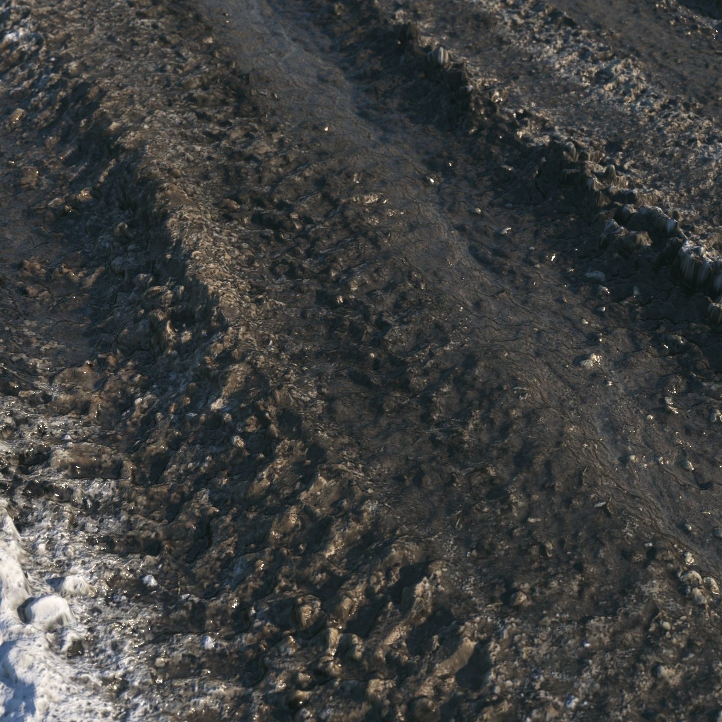 Spring muddy road 03 - 14 meters 3D model_9