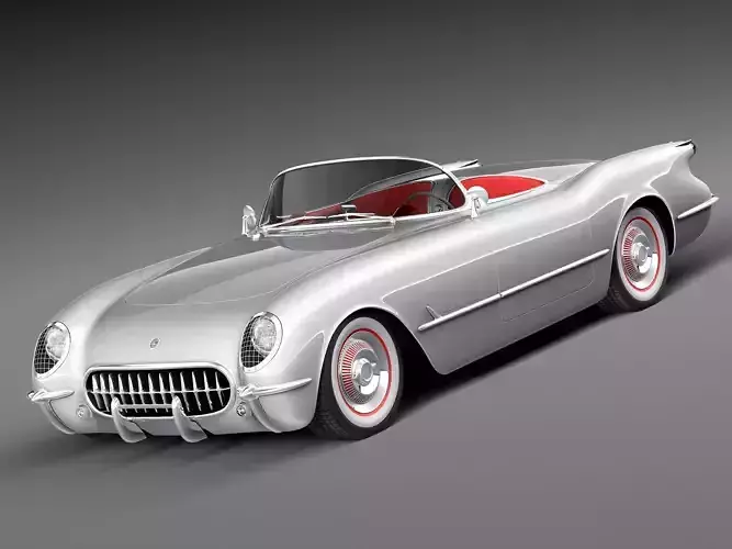 Photos Automobiles Chevrolet : Corvette C1 1958, 3D Low Poly, Corvette