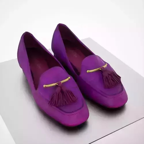 Game-Ready Purple Suede Loafers For Woman
