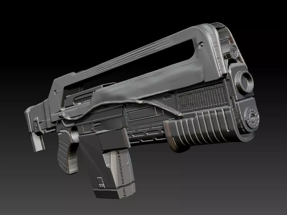 alien romulus inspired pulse rifle 3D print model