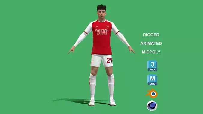 3D Rigged Kai Havertz EPL 2024 3D model
