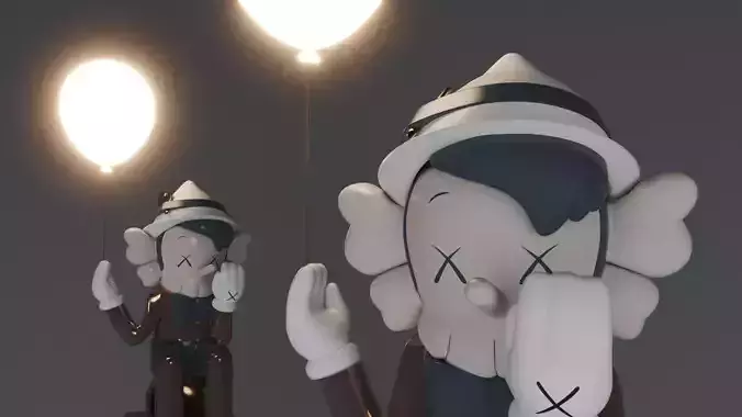 Kaws Pinocchio Light Lamp 3D model 3D model