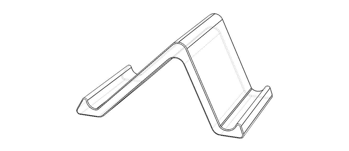 Plastic Stand Holder for Ipad 3D print model_3