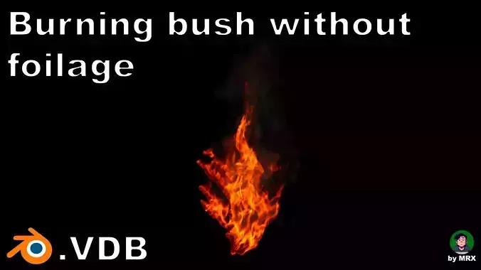 High-Resolution Burning bush without foilage - vdb animated 3D model