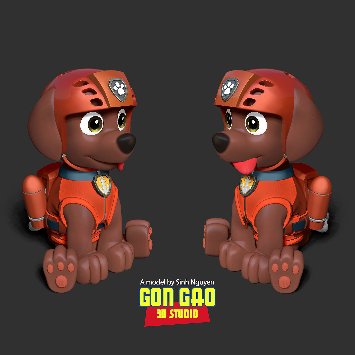 Zuma - Paw Patrol Fanart 3D print model_4