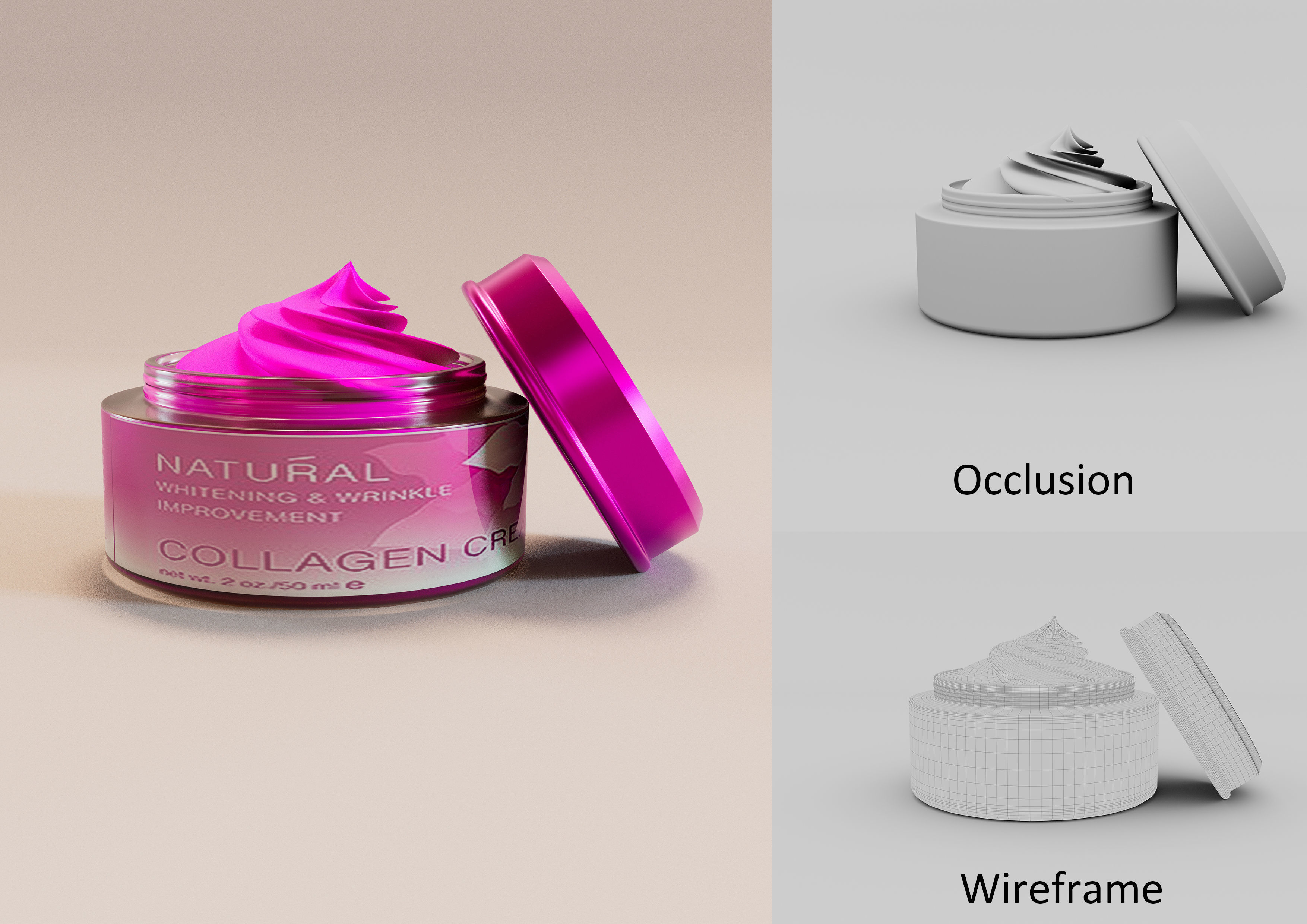 Face Cream Low-poly 3D model_3