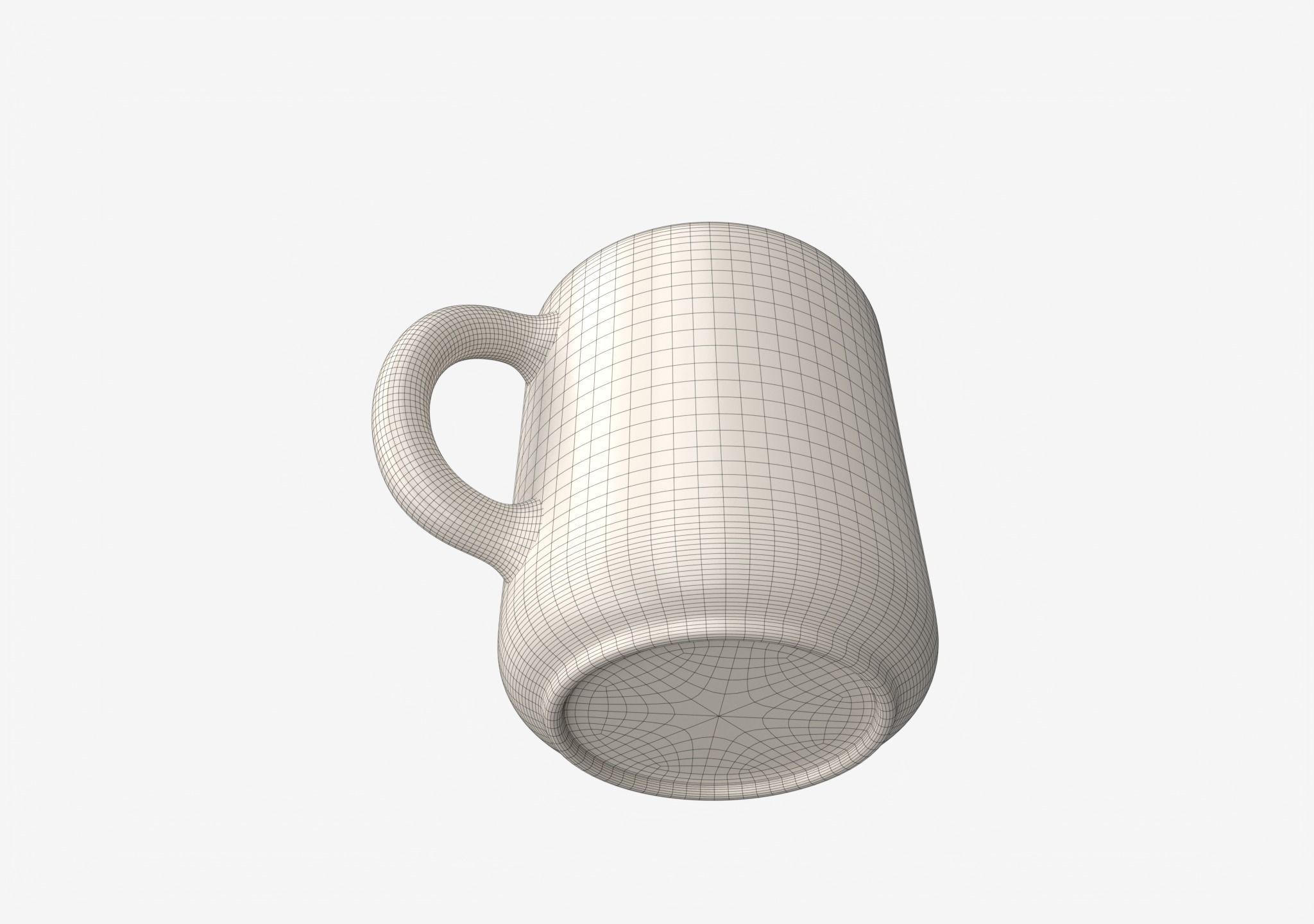 Ceramic Mug Low-poly 3D model_2