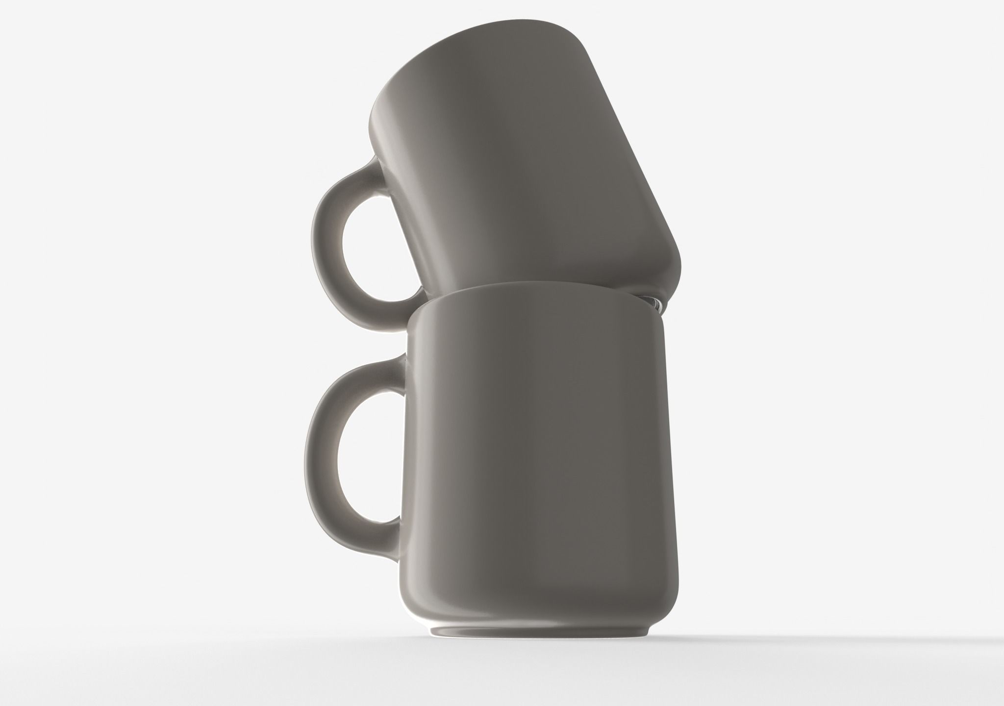 Ceramic Mug Low-poly 3D model_6