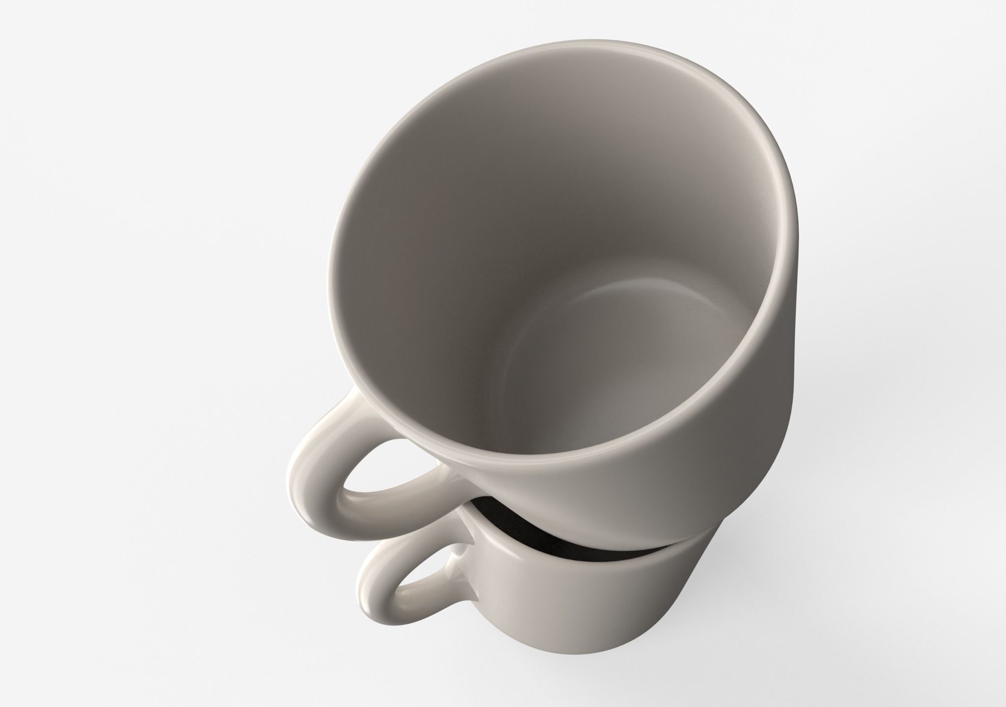 Ceramic Mug Low-poly 3D model_7