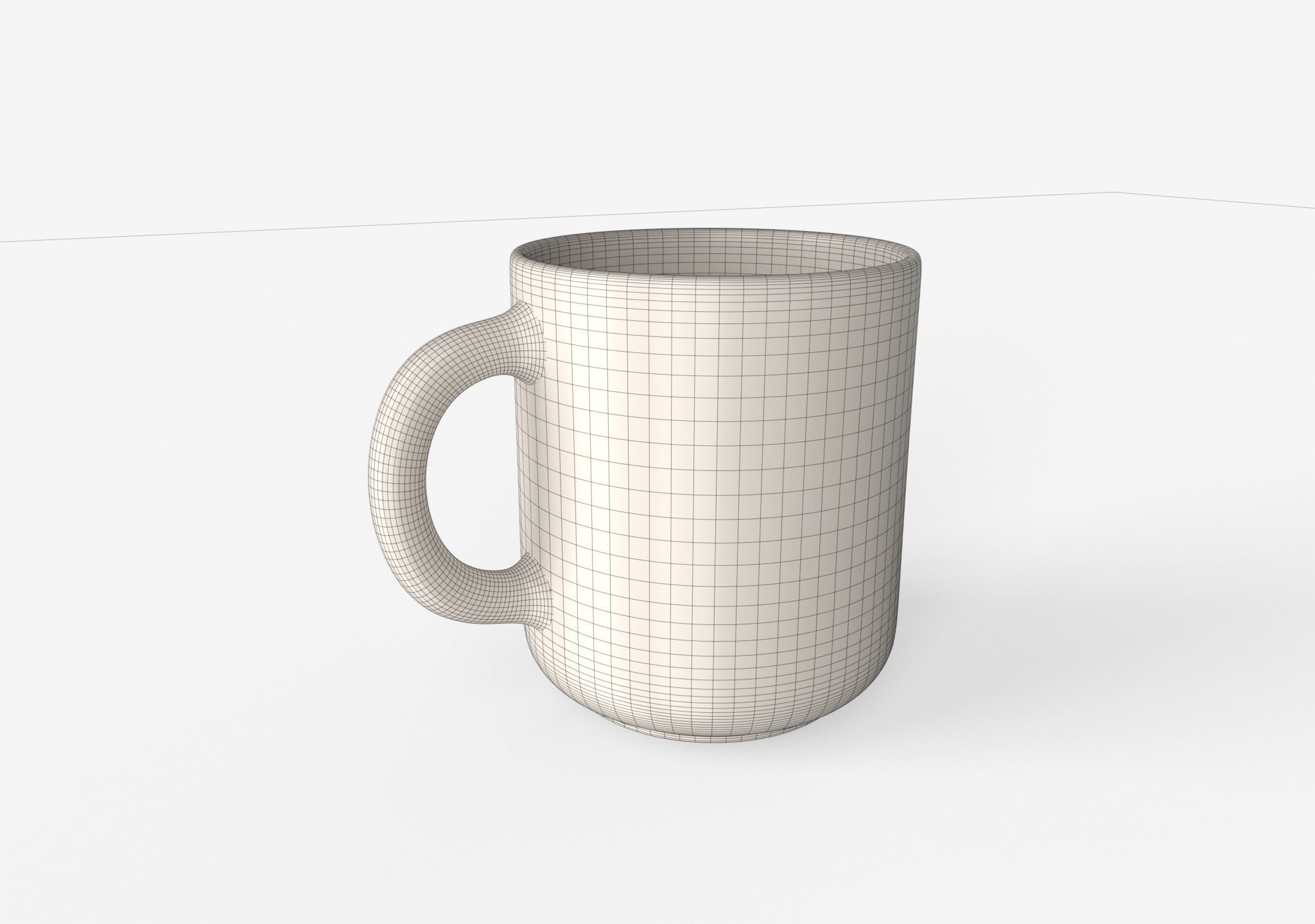 Ceramic Mug Low-poly 3D model_1