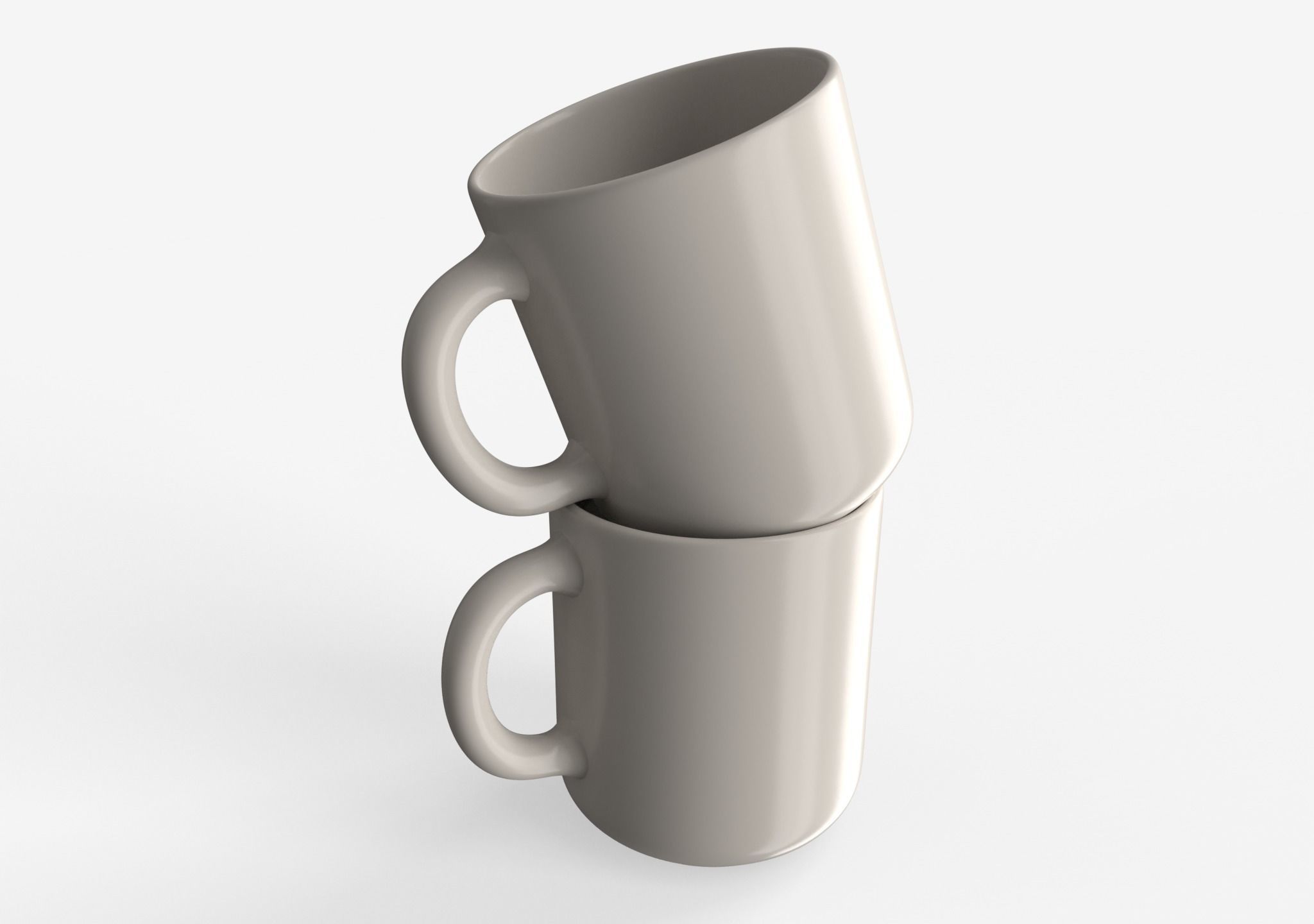 Ceramic Mug Low-poly 3D model_4