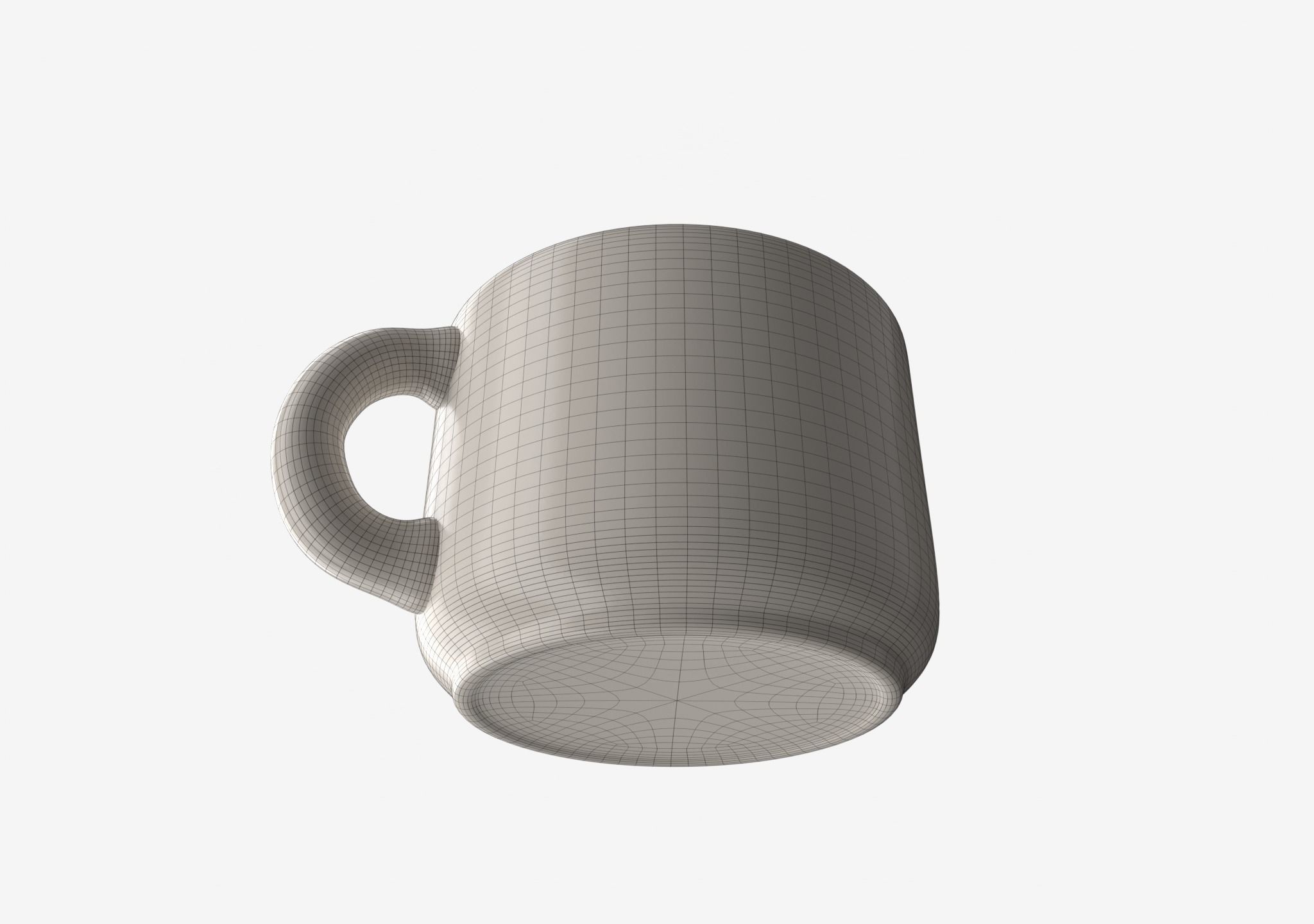 Short Mug Low-poly 3D model_2