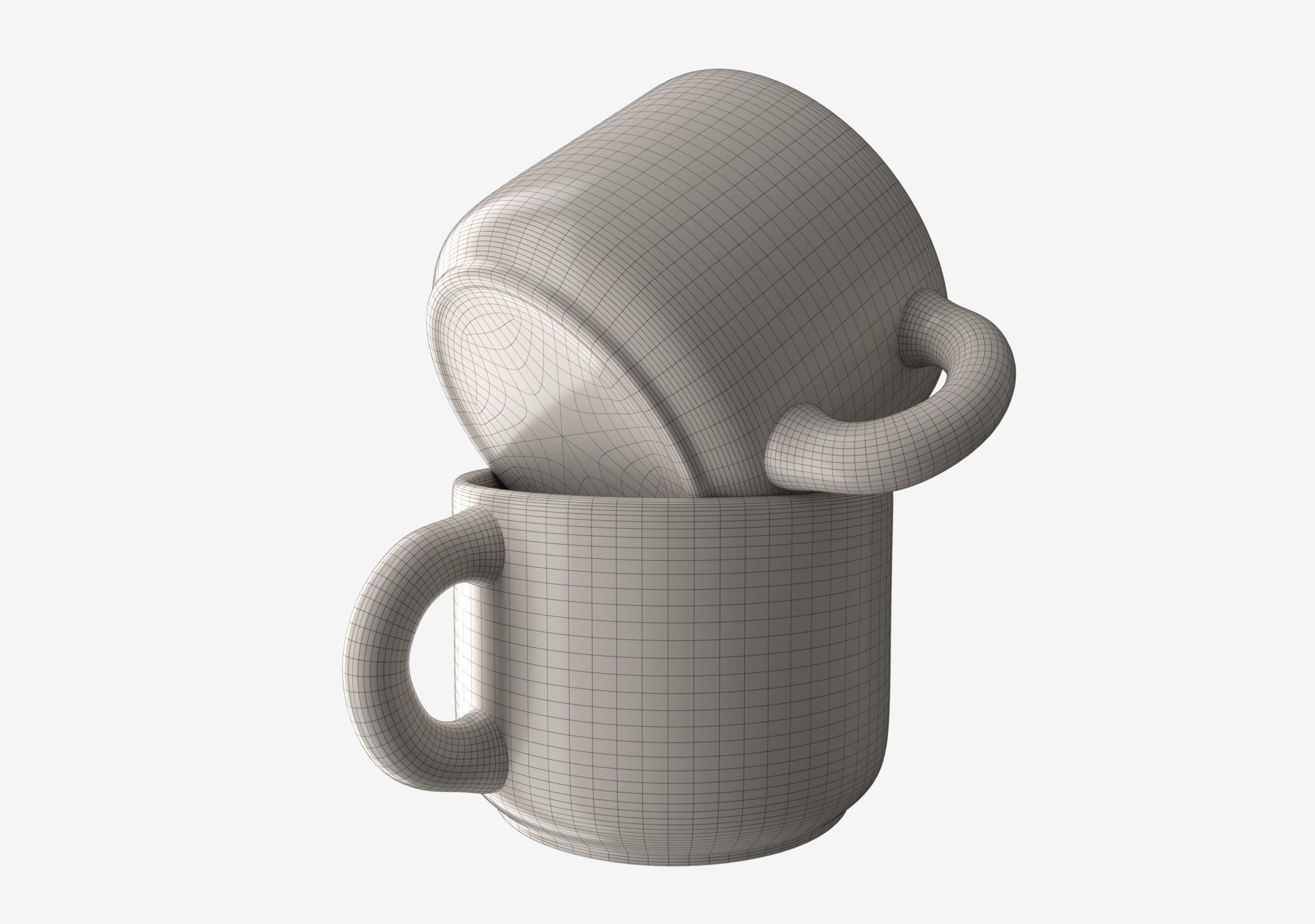 Short Mug Low-poly 3D model_6
