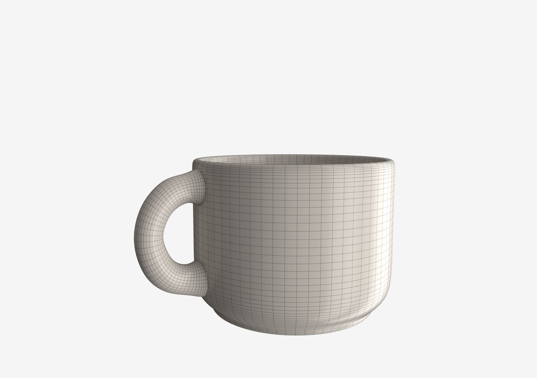 Short Mug Low-poly 3D model_1