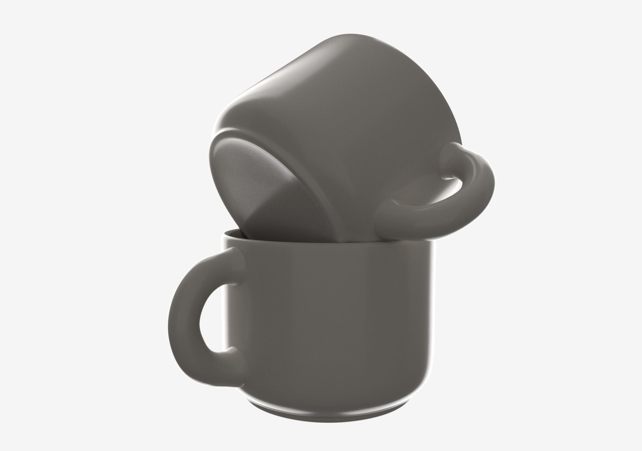 Short Mug Low-poly 3D model_8