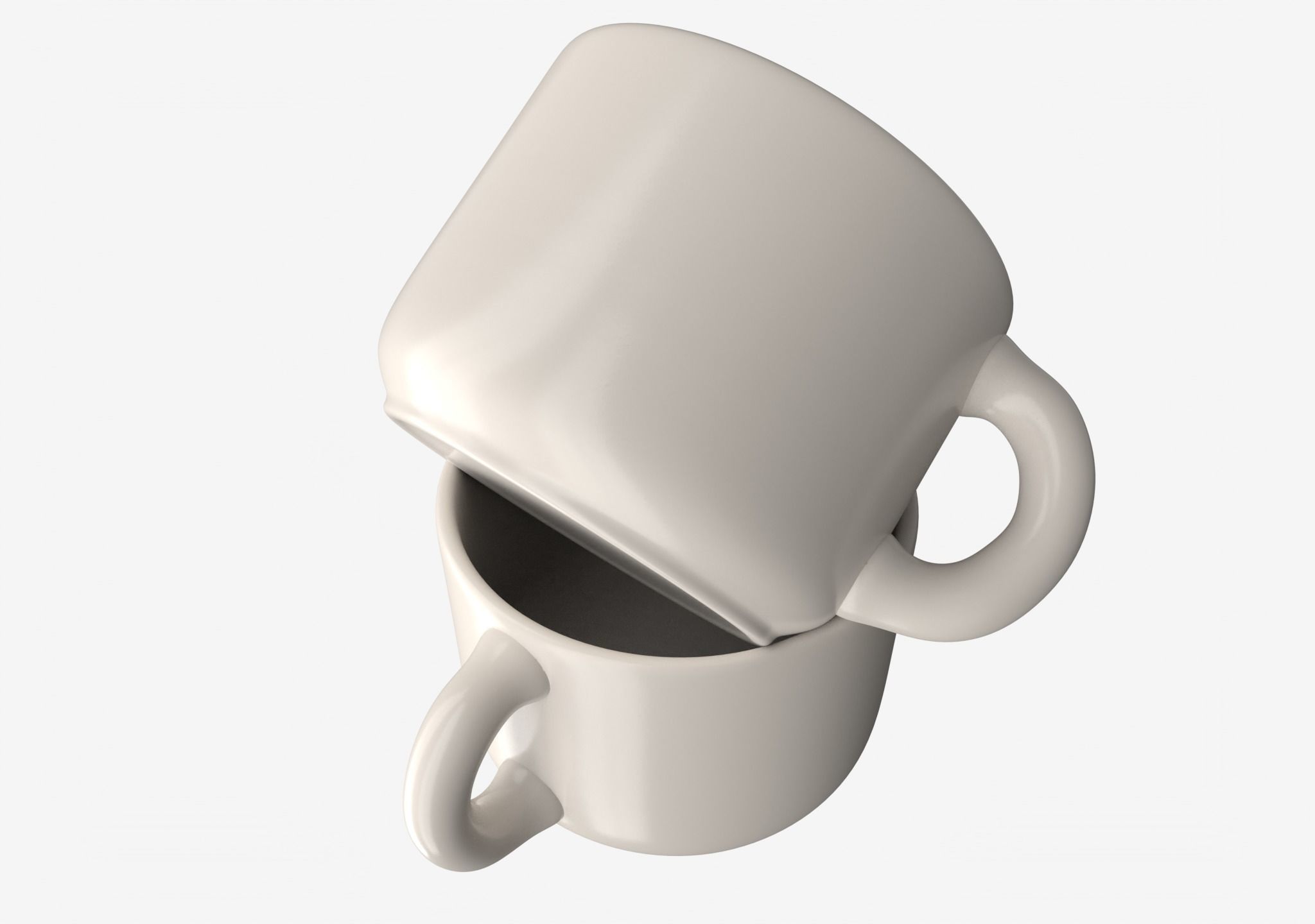 Short Mug Low-poly 3D model_9