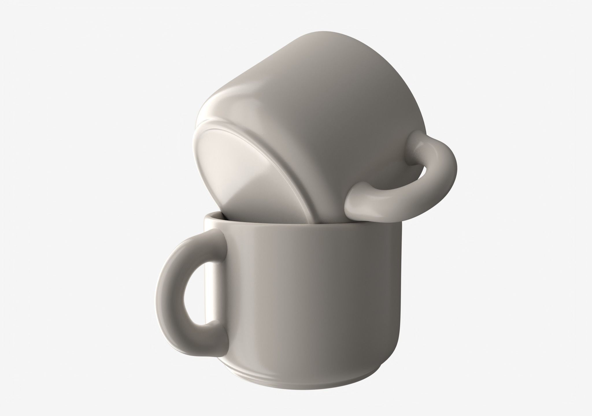 Short Mug Low-poly 3D model_7