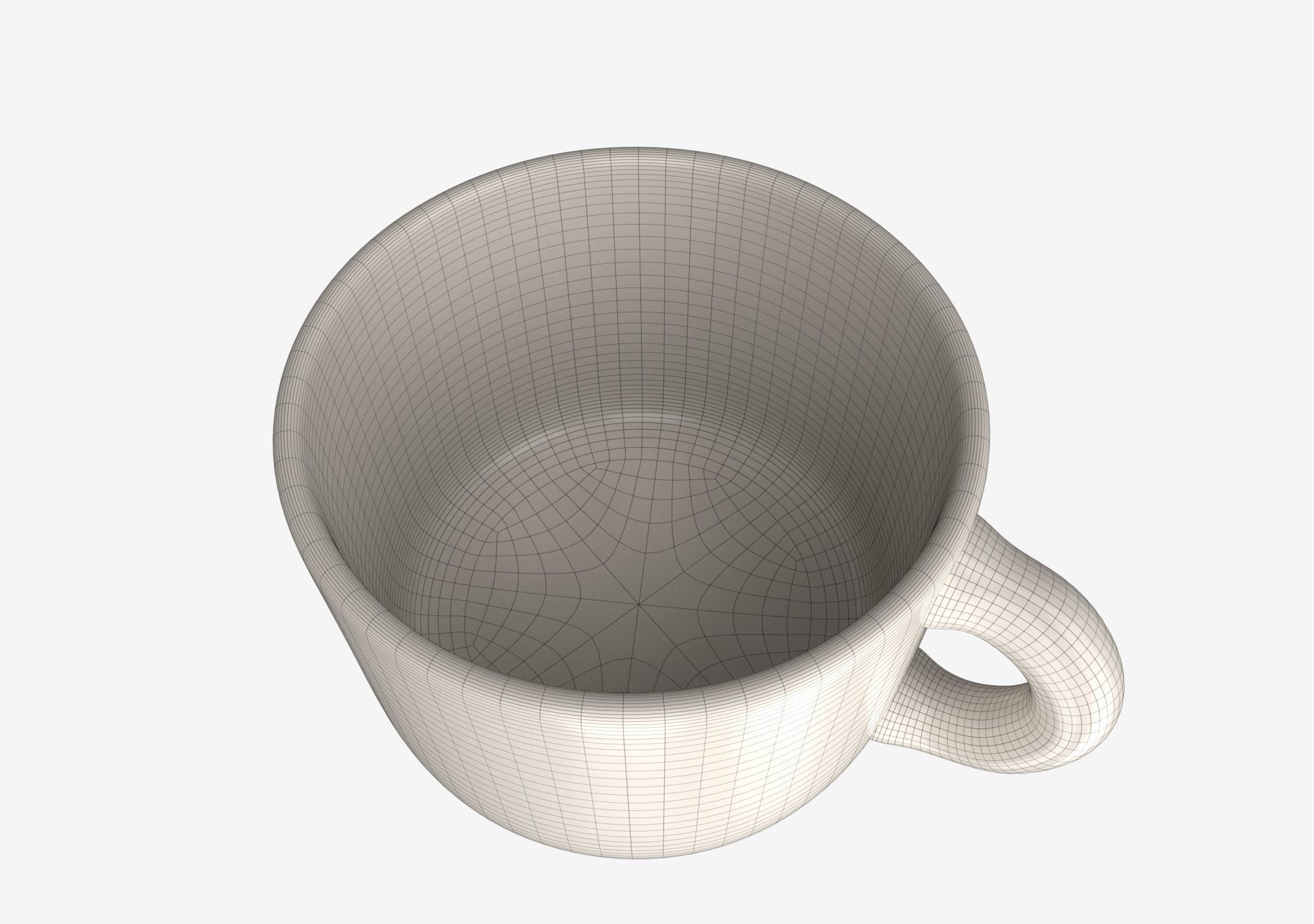 Short Mug Low-poly 3D model_5