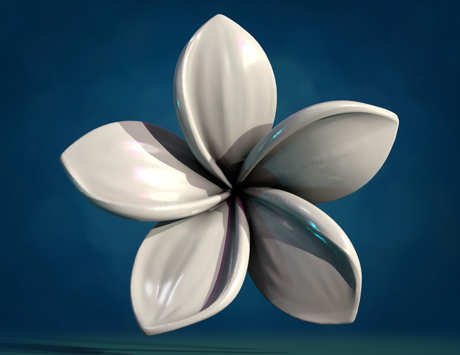 Plumeria Flower 3D print model_2