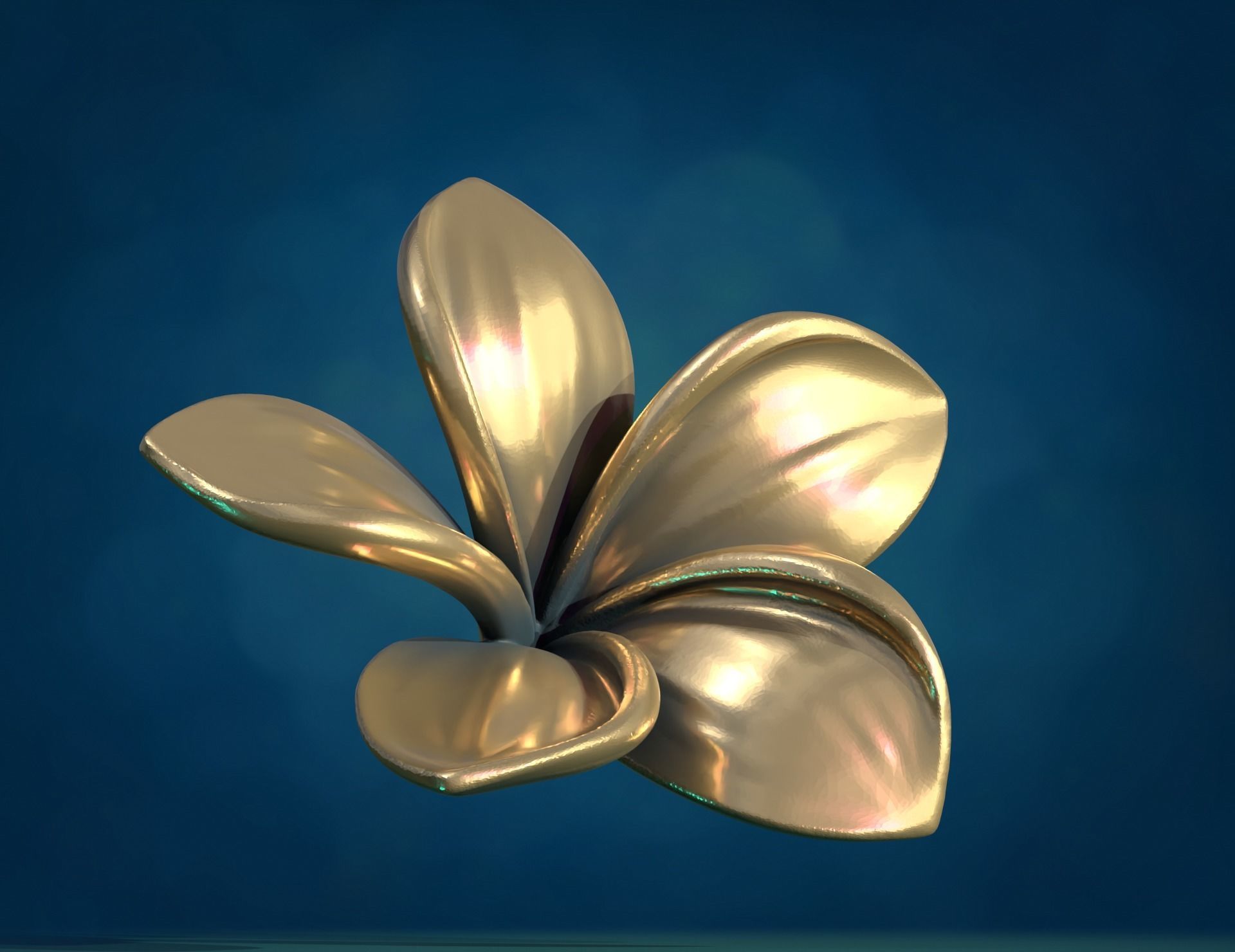 Plumeria Flower 3D print model_3