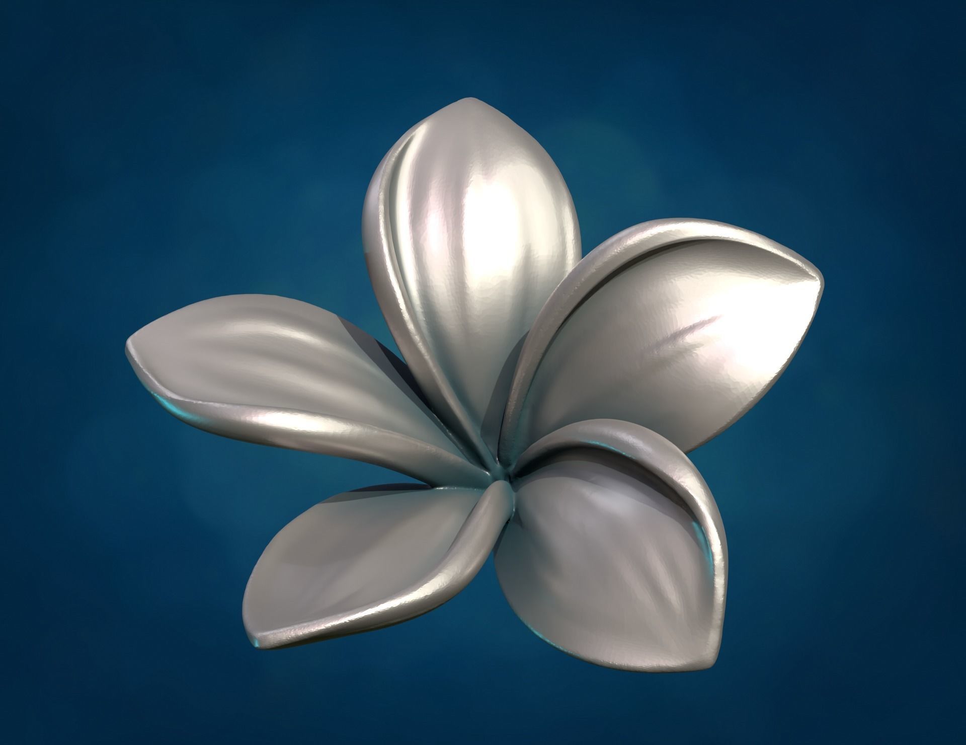 Plumeria Flower 3D print model_9